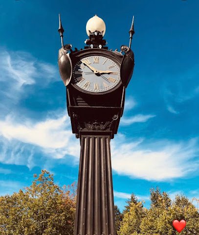 Snow Fountain and Clock Brockton Ma